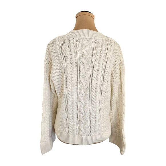 Part Two White Cable Knit Sweater Sz S - Picture 6 of 11